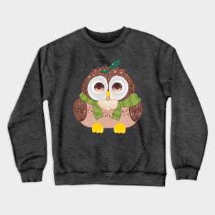 The little cute grapic brown owl- for Men or Women Kids Boys Girls love owl T-Shirt Crewneck Sweatshirt